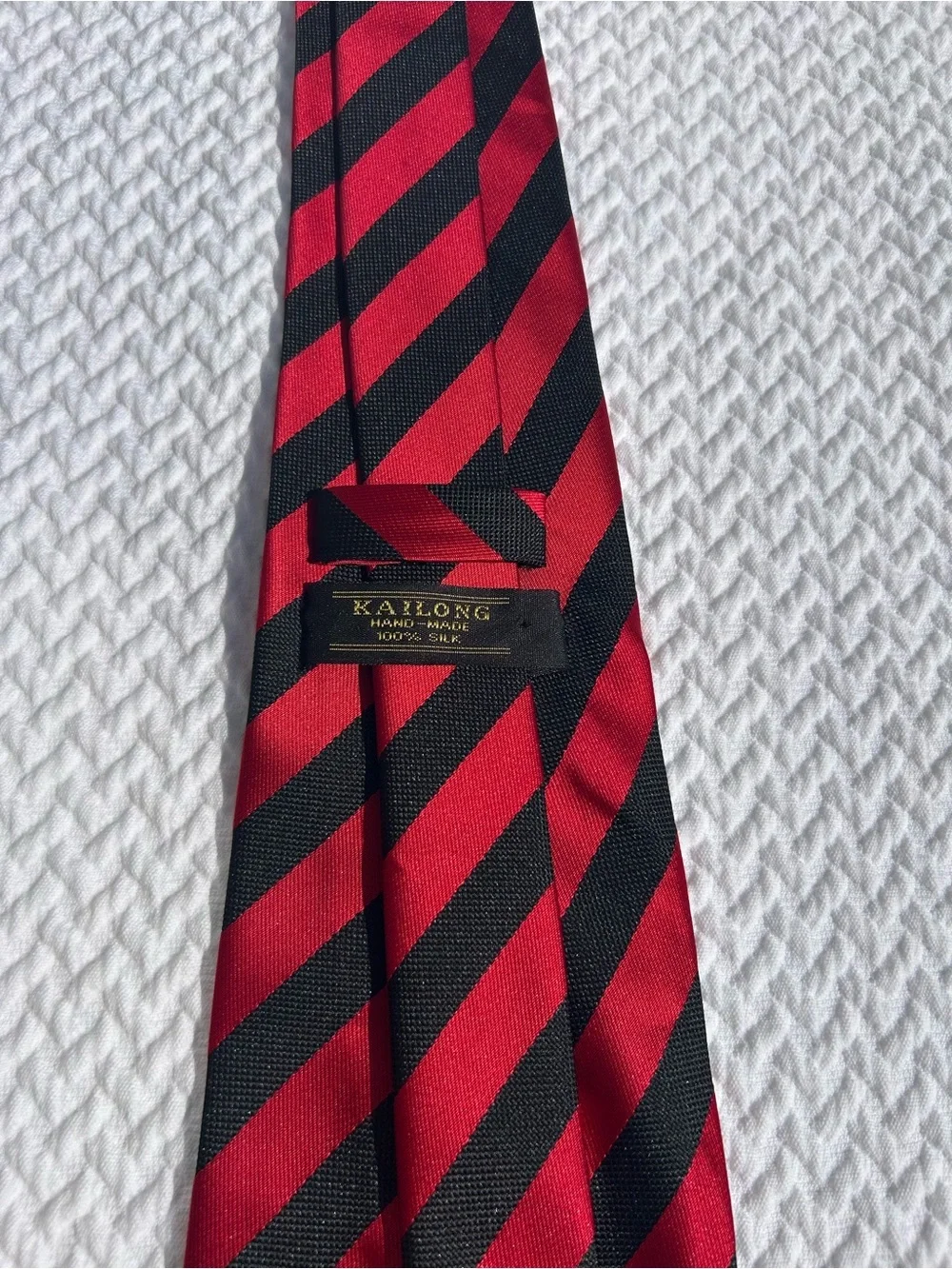 Classic Red and Black Diagonal Stripe Tie